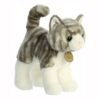 Плюшено коте на ивици Aurora, сиво, 21 см