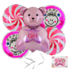 Комплект балони It's a Girl с мече в розово