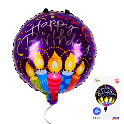 Балон Happy Birthday със свещички