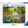 Ravensburger - Пъзел 500ел. - Семейство тигри в Оазиса