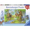 Ravensburger - Пъзел 2х24 ел. - Животни в гората