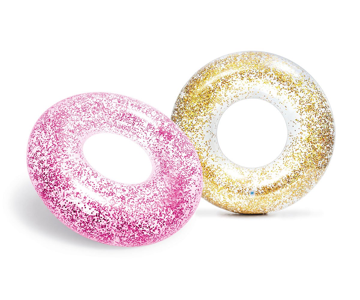 Intex-Детски прозрачен надуваем пояс Transperent Glitter, 107х27 см