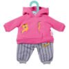 Dolly Moda - Комплект с картинка на коте, розов 36 см