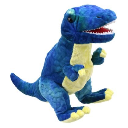 Кукла за театър Динозавър T-rex, син, 35 см.