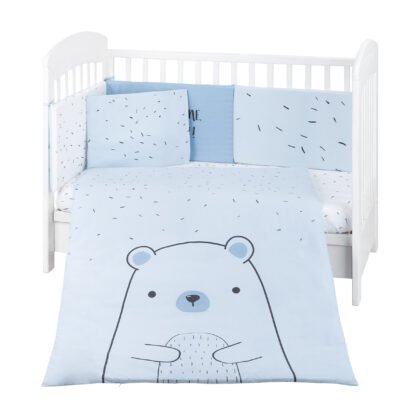 Бебешки спален комплект 6 части 70/140 Bear with me Blue