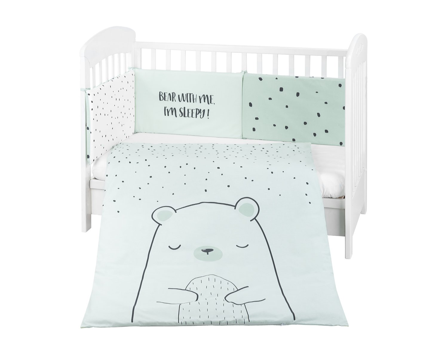 Бебешки спален комплект 2 части EU style 70/140 Bear with me Mint - Image 2