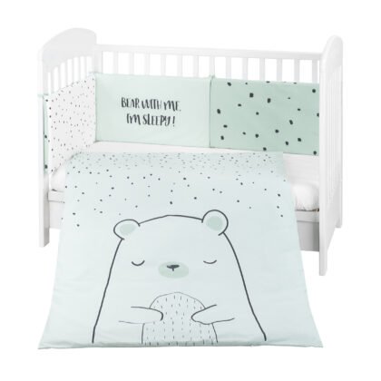 Бебешки спален комплект 2 части EU style 70/140 Bear with me Mint