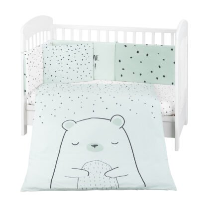 Бебешки спален комплект 6 части 70/140 Bear with me Mint