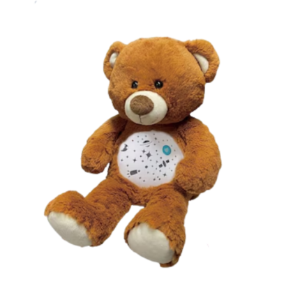 Плюшена играчка Мече с проектор и музика, кафяво, 30 см
