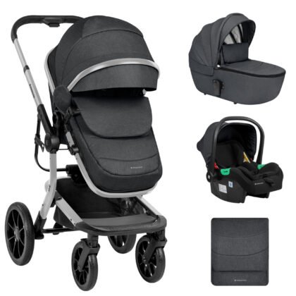 Комбинирана количка 3в1 с твърд кош Irene Dark Grey 2024
