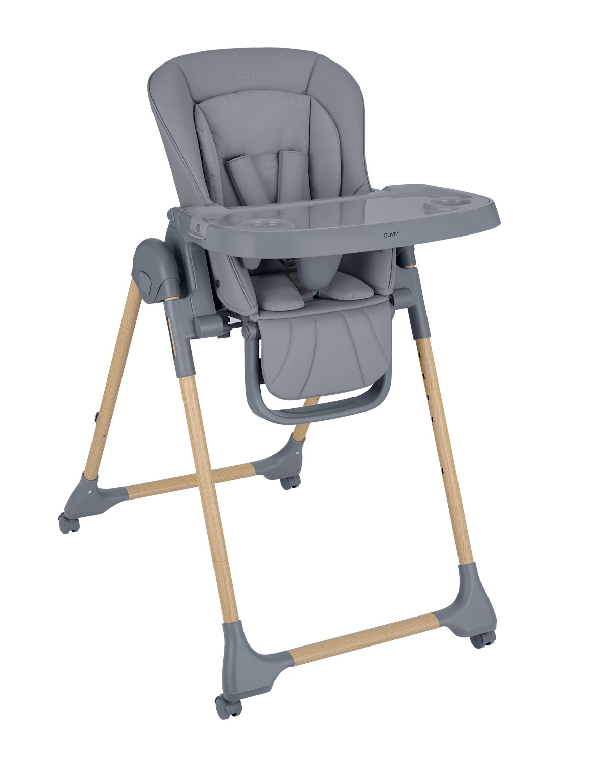 Стол за хранене Olive 2 Grey с дървени крака