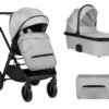 Комбинирана количка 2в1 с кош за новородено Tiffany Light Grey 2024