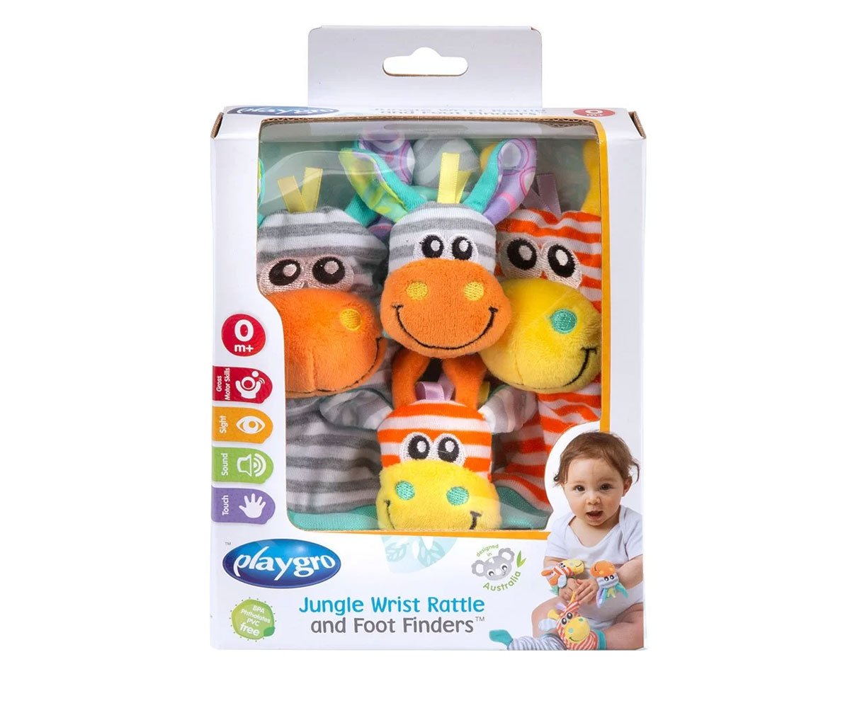 Playgro-Гривни Дрънкалки и Чорапки джунгла Rerfesh 0м+