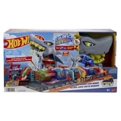 Игрален комплект Hot Wheels City Ultra Shark Car Wash