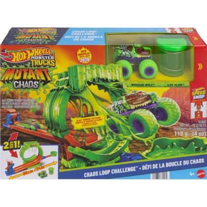 HotWheels - Monster Trucks писта с лупинг, слуз и камион- мутант