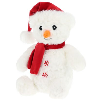 Keeleco Christmas, Плюшен коледен снежен човек с шапка и шал, 20 см