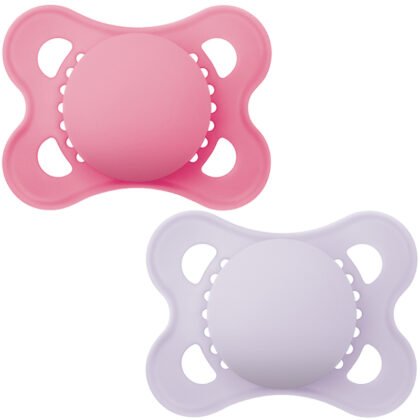 Залъгалка Pure Original Solid Розов 2-6m 2бр.