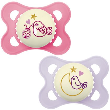 Залъгалка Pure Night Розов 2-6m 2бр.