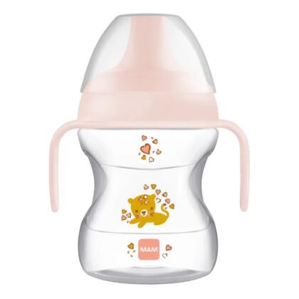 Преходно шише Learn to drink Cup Розов Лъв 190мл