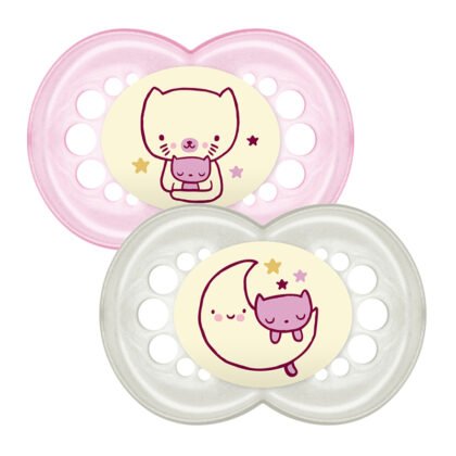 Залъгалка Night Soother Pink 6m+ 2 бр.