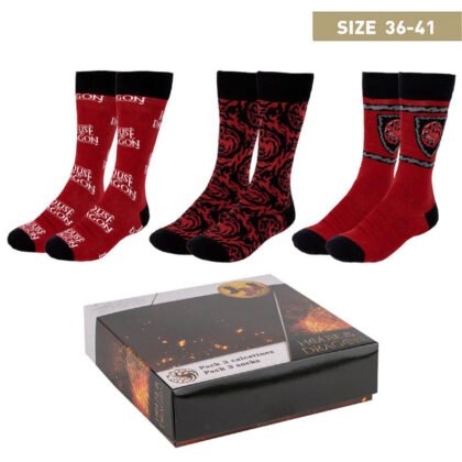 3 бр. детски чорапи house of dragon premium кутия 35/41