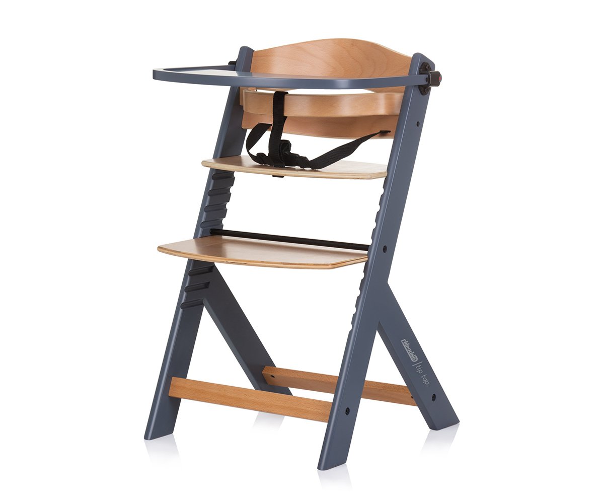Chipolino-Дървено столче за хранене 2 в1"Tip Top"графит