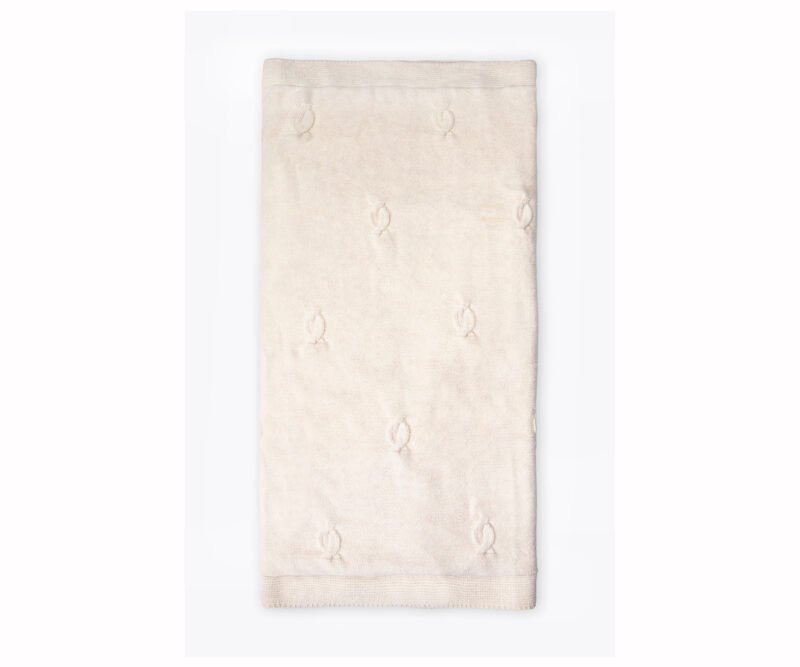 Bebetto-Плетено бебешко одеяло Trikolar TR458E, момиче, 95×95 см., екрю