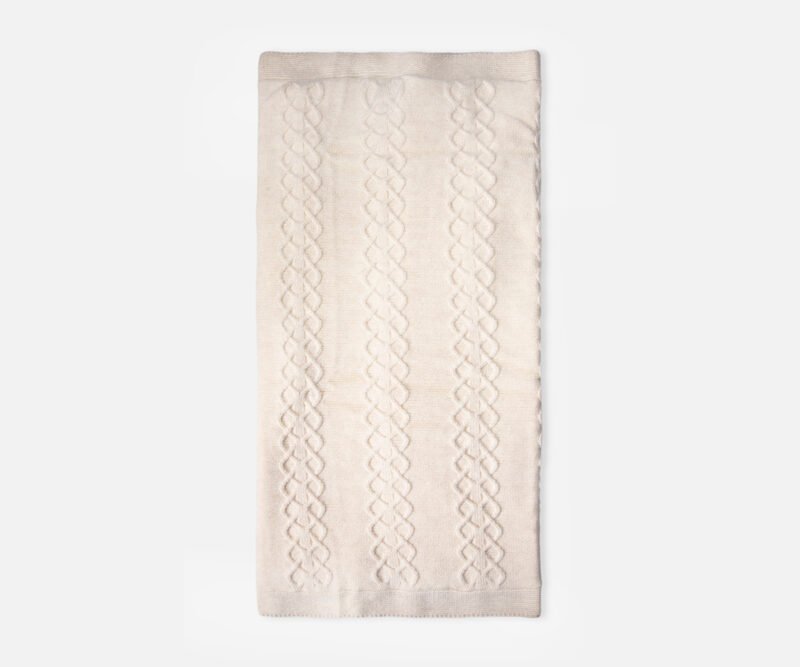 Bebetto-Плетено бебешко одеяло Trikolar TR459E, момиче, 95×95 см., екрю