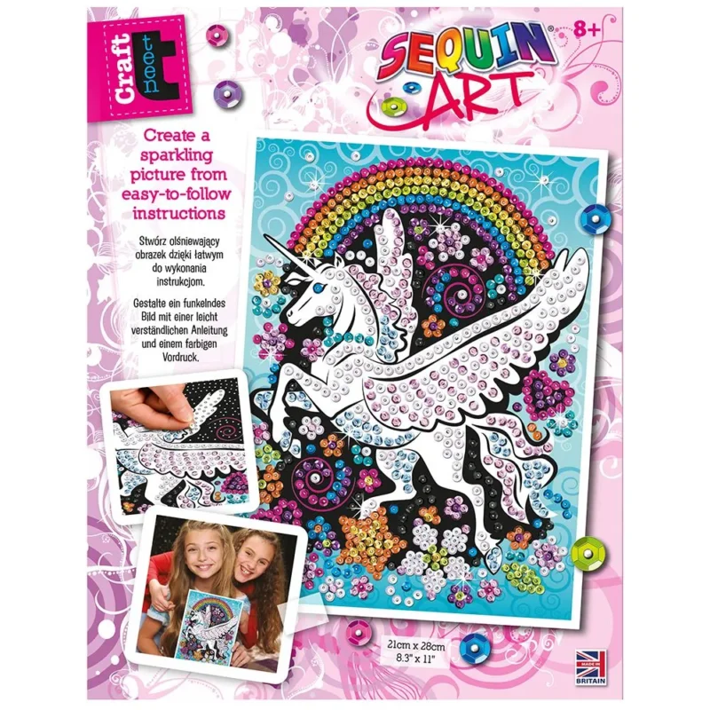 Изкуство с пайети Craft Teen Летящ еднорог