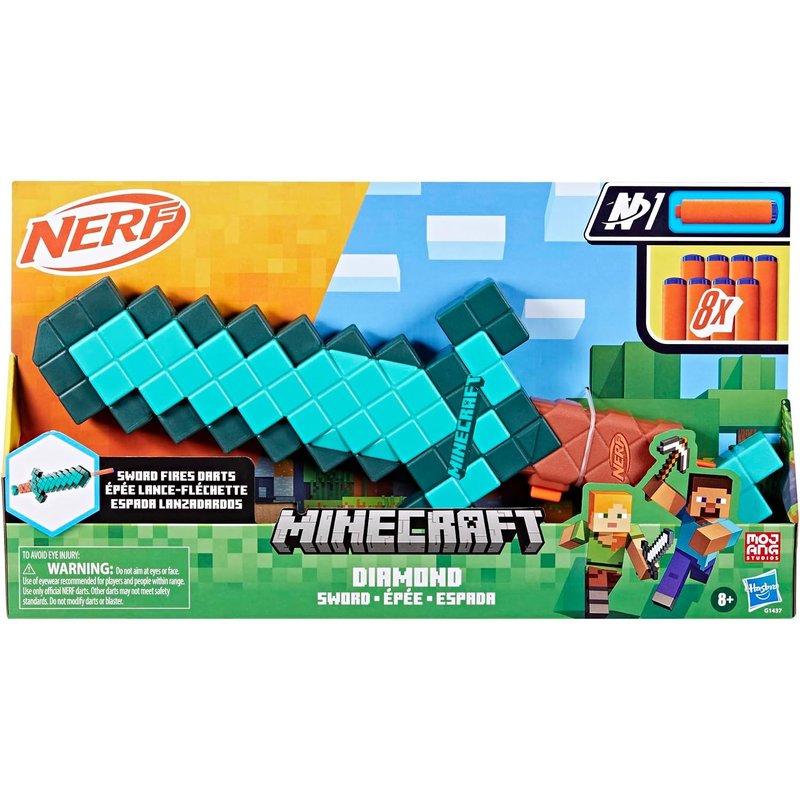NERF Minecraft бластер 2в1 Diamond